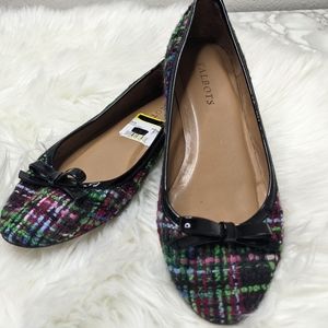 Talbots Multicolor Plaid Tweed Flats Size 7